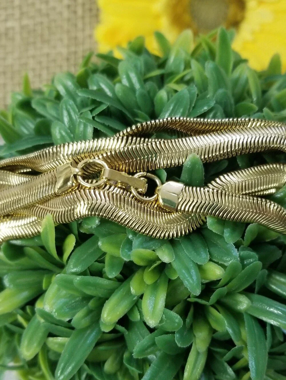 Vintage Avon Herringbone Flat Snake Chain Necklace